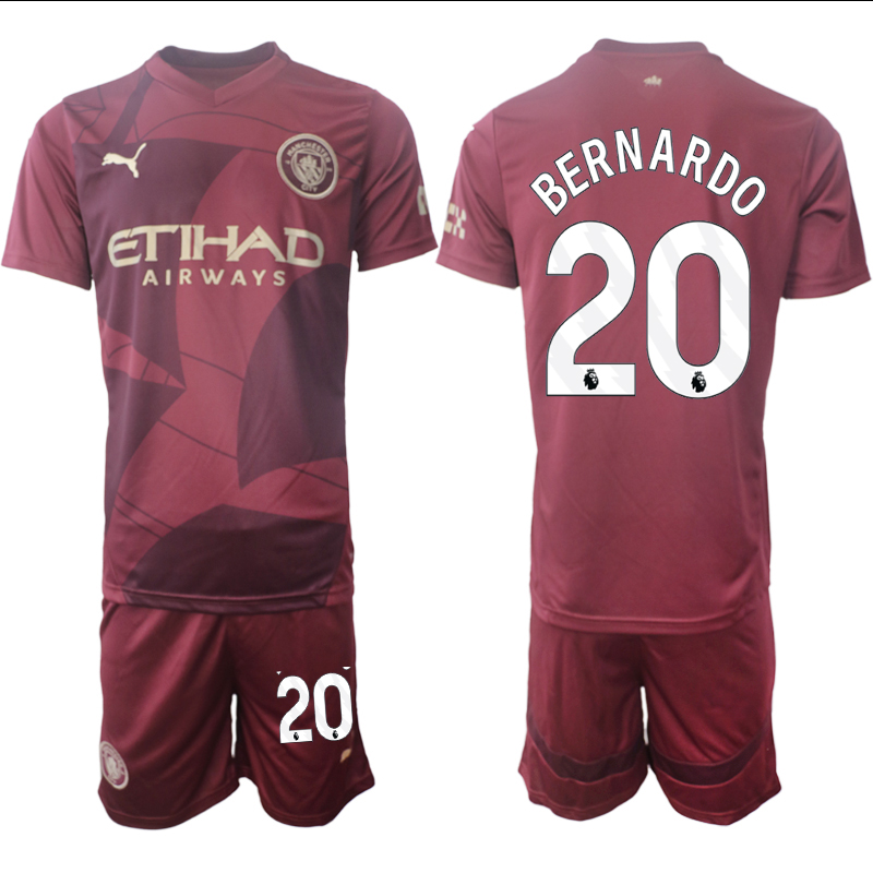 Men 2024-2025 Club Manchester City away red #20 Soccer Jersey->manchester city jersey->Soccer Club Jersey